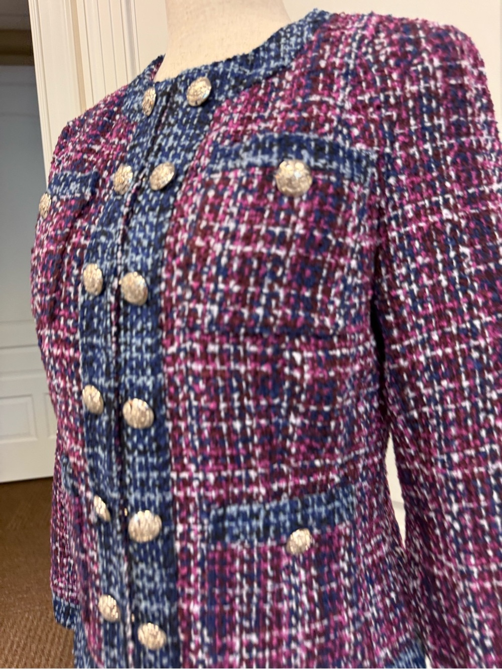 WHBM Tweed Stylist Jacket, Hollyhock, Size 4 - Picture 6 of 14